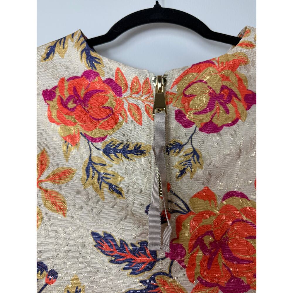 Le Superbe Top 0 Super Rose Orange Pink Gold Floral Fall Cropped Twee Casual - Picture 6 of 9